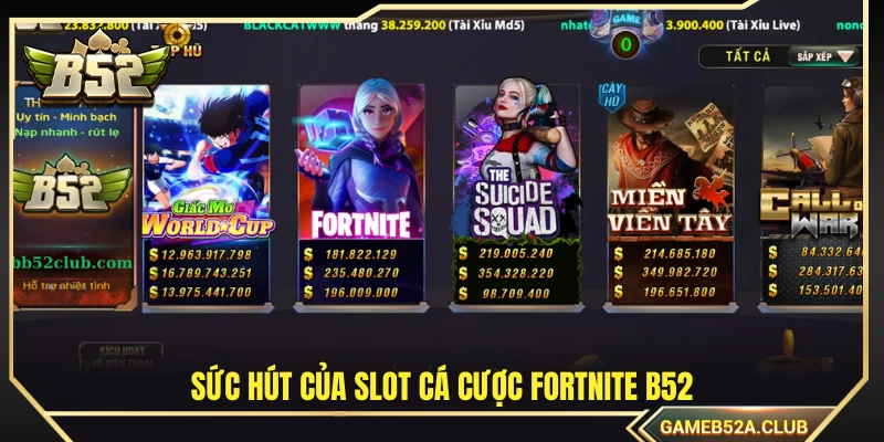 Điểm hấp dẫn của slot cá cược Fortnite B52